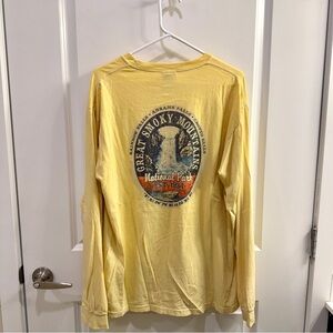 Men’s Comfort Colors Great Smoky Mountains Yellow Long Sleeve Shirt